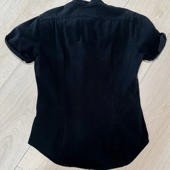 ZARA MAN Slim Fit Madarin Collar Short Sleeve Button Up Size Medium - Picture 5 of 10